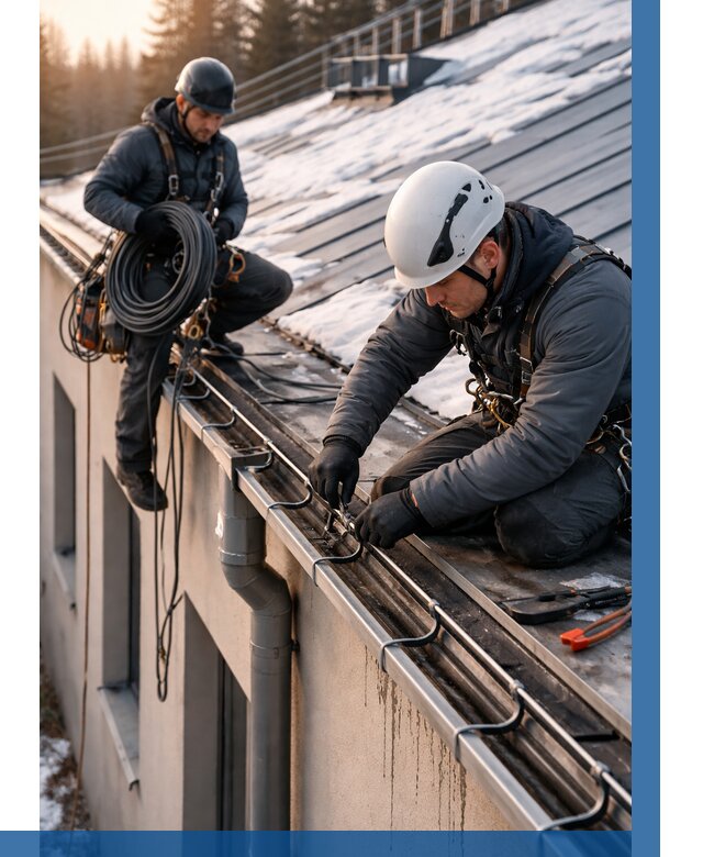 Монтаж греющего кабеля на кровле в Печоре от 458 р. | ВЫСОТНИК-Пчр
