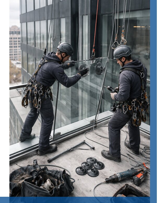 Монтаж стеклянных ограждений в Печоре от 2546 р. | ВЫСОТНИК-Пчр