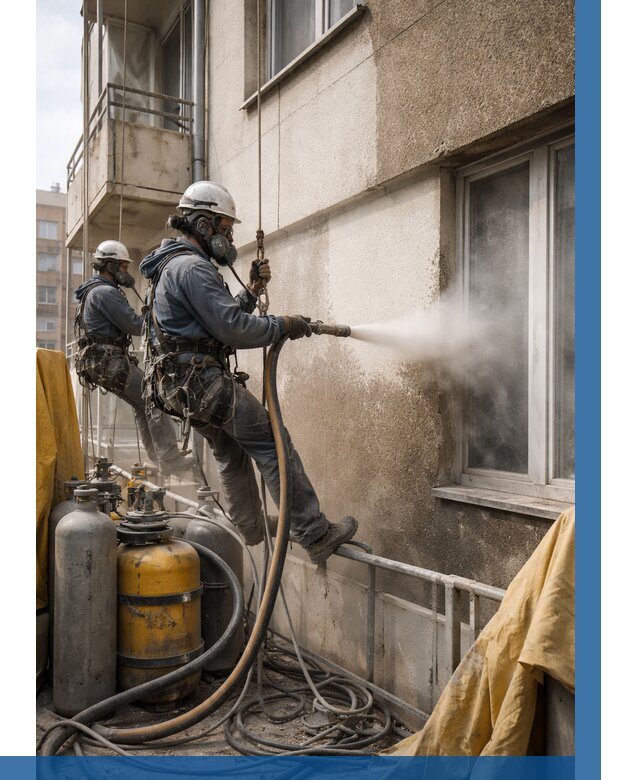 Пескоструйная очистка фасада в Печоре от 662 р. | ВЫСОТНИК-Пчр