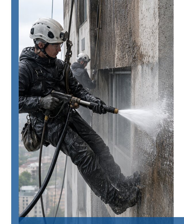 Гидроструйная очистка фасадов и конструкций в Печоре