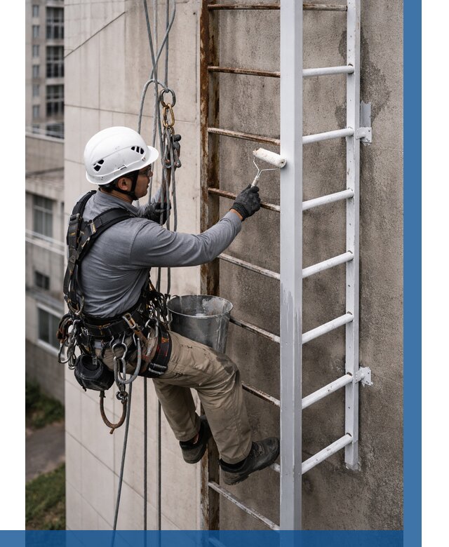 Покраска пожарных лестниц в Печоре от 4582 р. | ВЫСОТНИК-Пчр