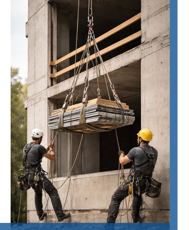 Подъем материала на этаж веревками в Печоре от 1527 р. | ВЫСОТНИК-Пчр