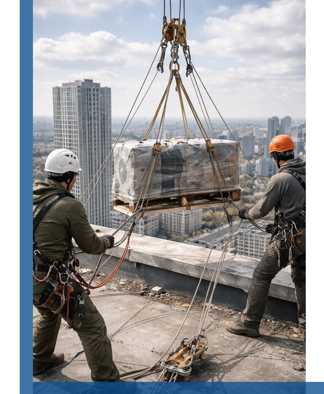 Подъем и монтаж крупногабаритных грузов на крышу в Печоре