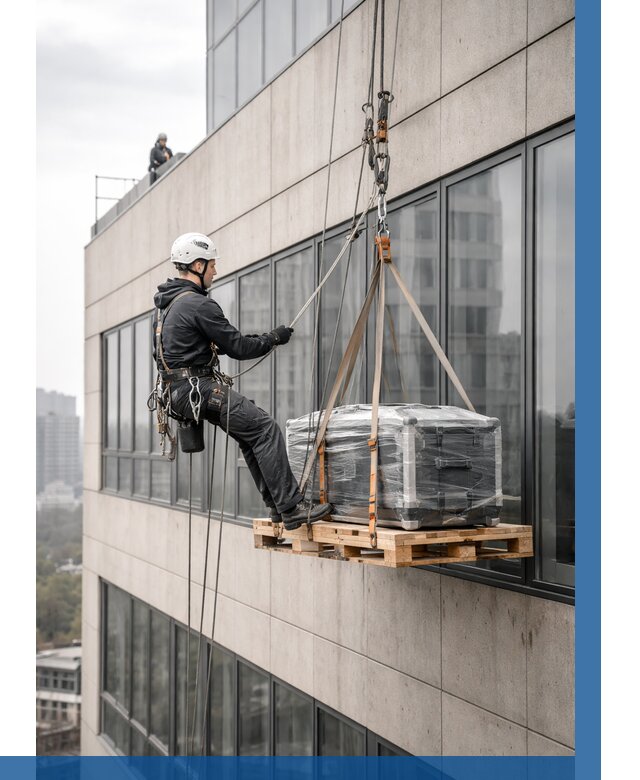 Спуск груза по фасаду в Печоре от 3564 р. | ВЫСОТНИК-Пчр