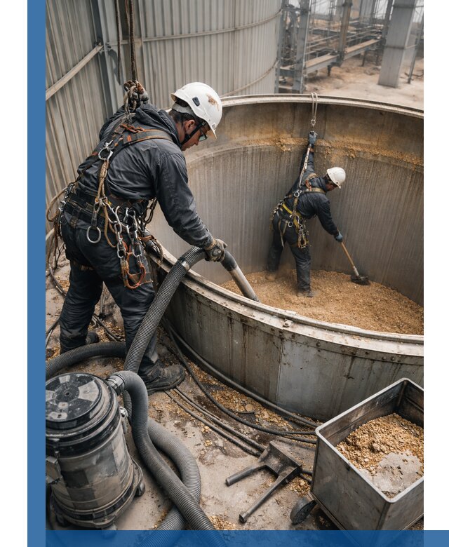 Профессиональная чистка зерновых бункеров в Печоре с выездом