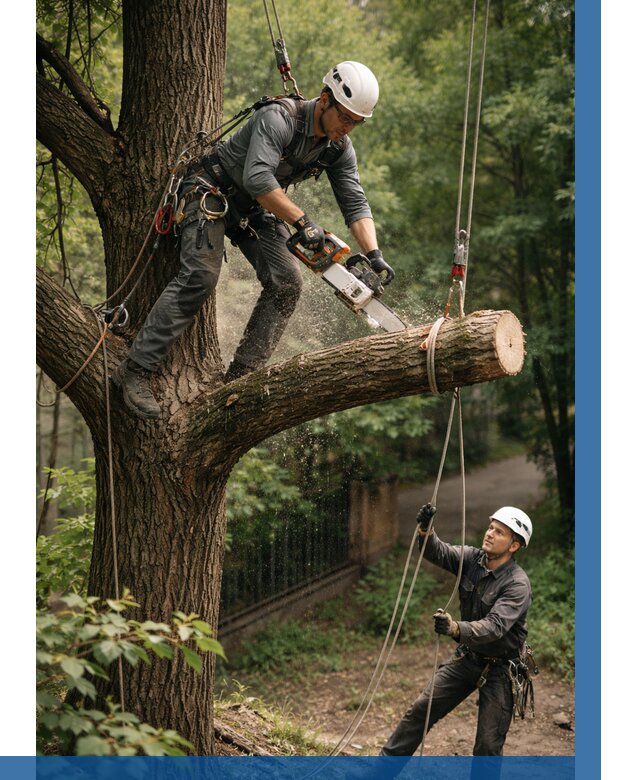 Спил деревьев альпинистами в Печоре от 8146 р. | ВЫСОТНИК-Пчр