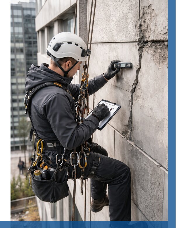 Обследование фасада альпинистами в Печоре от 122 р. | ВЫСОТНИК-Пчр