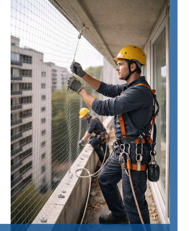 Монтаж сетки от птиц в Печоре от 4582 р. | ВЫСОТНИК-Пчр